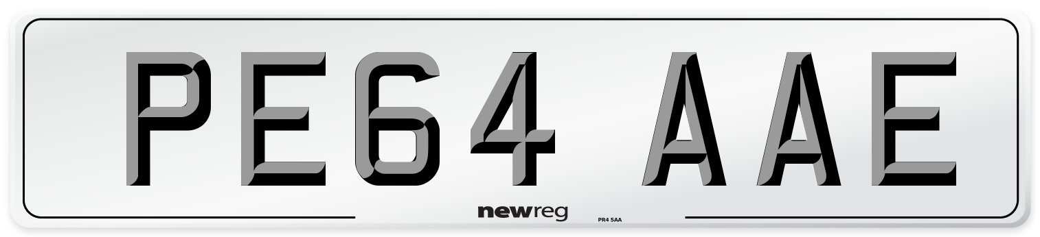PE64 AAE Number Plate from New Reg